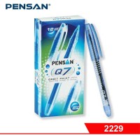 Ручка PENSAN Q7 ORBIT шариковая, СИНЯЯ, прозрачный корпус, 0,7 мм