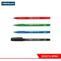Ручка PENSAN CLUB medium, шариковая, КРАСНАЯ, матовый корпус, 0,7 мм (12 шт.)