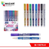Набор маркеров-красок с эффектом "металлик" GLOSS, 8 цв., пулевид.наконечник, пиш.узел 1.0-2.0 мм,