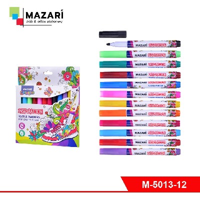 Маркеры по ткани, INSPIRATION, 12цв., пулевидный наконечник, ширина линии письма 0.5 см