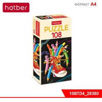 ПАЗЛЫ-ИГРА 108 элементов А4ф 210х300мм  -Веселые карандаши-