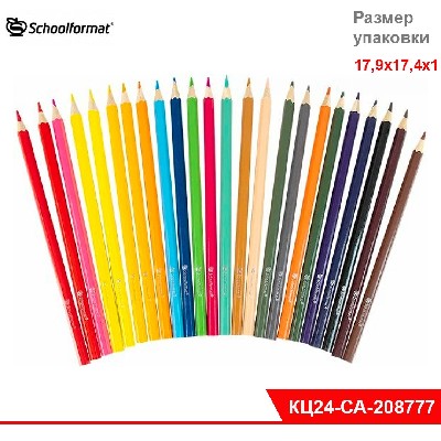 Набор цветн. каранд Schoolformat SPACE ADVENTURE 24 цв. дерев. шестигран. корп. карт. уп. с накл.