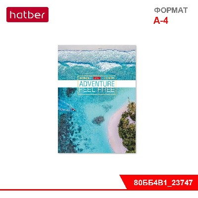 Бизнес-блокнот 80л А4ф 5-цв. блок, клетка, тв. переплёт, выб.УФ-лак,«С высоты птичьего полета»