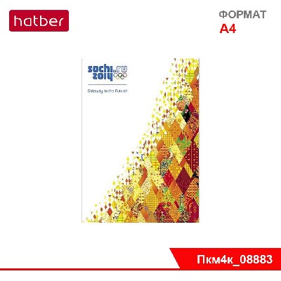 Папка для Документов с карманами А4ф Картонная на клею выб лак-Образ игр- Оранжевый (СОЧИ-2014)