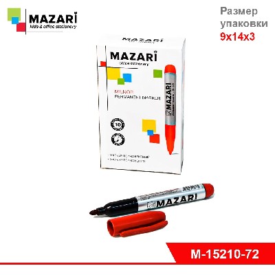 Маркер перманентный MILNOR, КРАСНЫЙ, пулевидный наконечник, ширина линии письма 2.5 мм