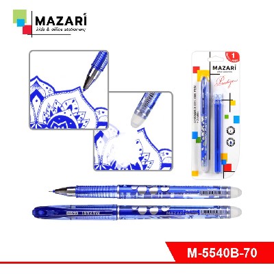 Набор: ручка гелевая со стираемыми чернилами+2 стержня PRESTIGE, СИНЯЯ, игольчатый пиш. узел, 0,5 мм