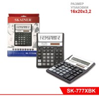 Калькулятор большой бухгалтерский (SK-777XBK), 12-разрядный, чёрный, солнечная батарея
