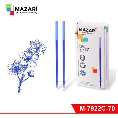 Стержень гелевый со стираемыми чернилами, СИНИЙ, игольчатый пишущий узел 0,5 мм, длина 122 мм