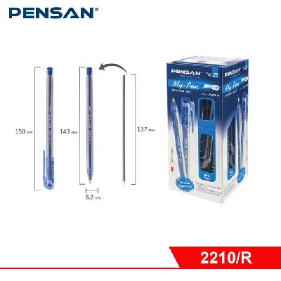 Стержень шариковый 1 мм для ручки MY-PEN цвет-синий