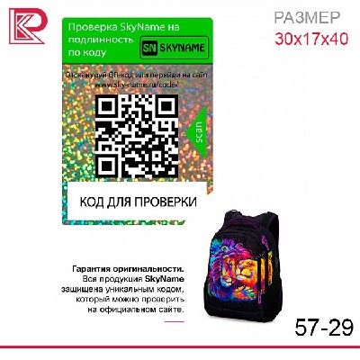 Рюкзак SkyName 57-29 + пенал