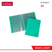 Папка Пластиковая Hatber 60 вкладышей, формат А4, корешок 21 мм, LINE, 500 мкм «Зелёная»