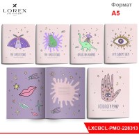 Тетрадь 48 л. кл. скреп. LOREX PURPLE MOTH А5 мел. карт. soft touch выб. лак офс. двойная обложка за