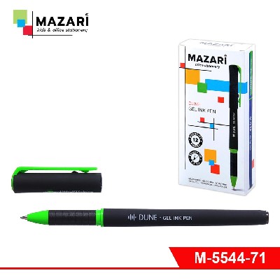 Ручка гелевая DUNE, ЧЁРНАЯ, пулевидный пишущий узел 0,5 мм, цветной пластиковый корпус с покрытием