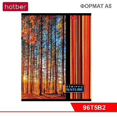 Тетрадь 96л А5ф ЛИНИЯ на скобе, серия «Полосатый мир»