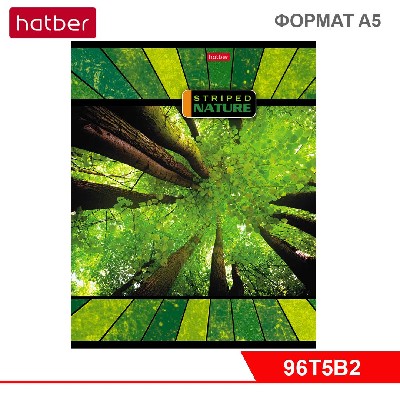 Тетрадь 96л А5ф ЛИНИЯ на скобе, серия «Полосатый мир»