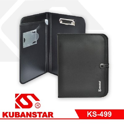 Папка на кнопке с зажимом и карманом