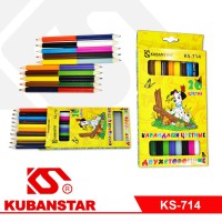 Набор цветных двухсторонних карандашей,20 цветов.