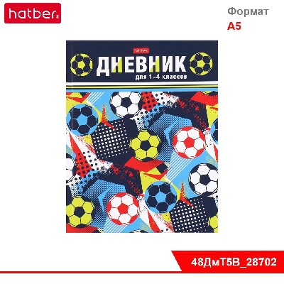 Дневник для 1-4кл. 48л А5ф Со справ.инф тв.переплет мат.ламин.-Футбол-
