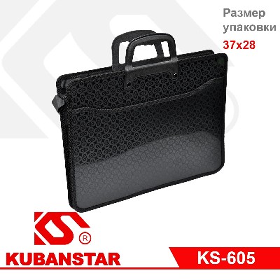 Папка для бумаг 2 отдела, 2 кармана, с ручкой, цв. черный