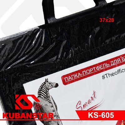 Папка для бумаг 2 отдела, 2 кармана, с ручкой, цв. черный