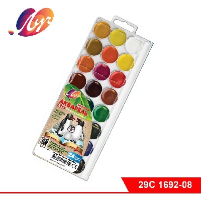 Акварель "ZOO" 24 цв., б/к, пласт. упак. (европодвес)