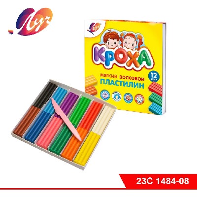 Пластилин мягкий (восковой) «Кроха», 12 цветов
