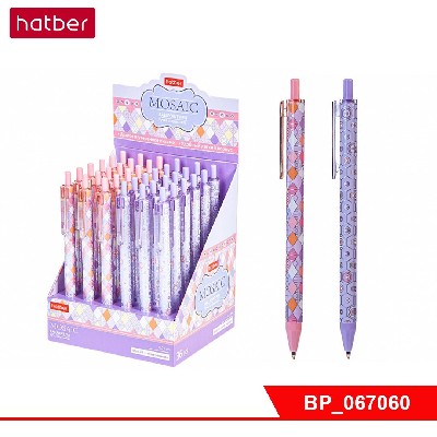 РУЧКА Hatber шариковая Автомат. Mosaic  0,7мм  36шт в картонной Дисплей-витрине
