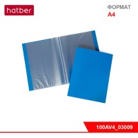 Папка Пластиковая Hatber 100 вкладышей А4ф корешок 40 мм LINE Синяя
