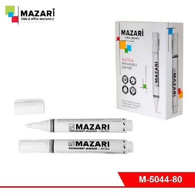 Маркер перманентный ARCTICA, БЕЛЫЙ, перезаправляемый, пулевидный наконечник, ширина линии письма 2 мм