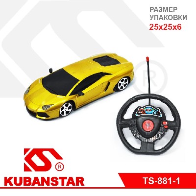 Машинка радиоуправляемая на батарейках в коробке.