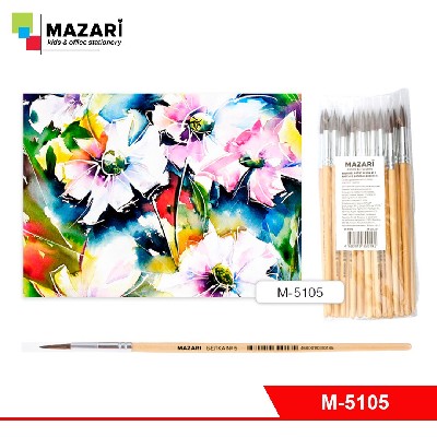 Кисть художественная, белка, №5, круглая, обойма обжимная, ручка деревянная, лакированная, ОПП- упак