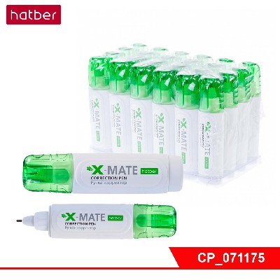 Ручка-корректор Hatber X-Mate 10ml с метал.наконечником с колпачком и клипом
