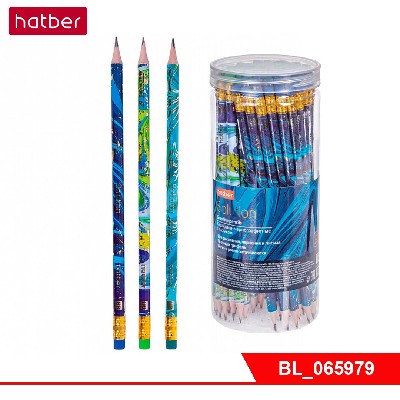 Карандаш чернографитн. Hatber Solution круглый корпус 72шт. серия "HB" с ластиком с заточ.  в тубе