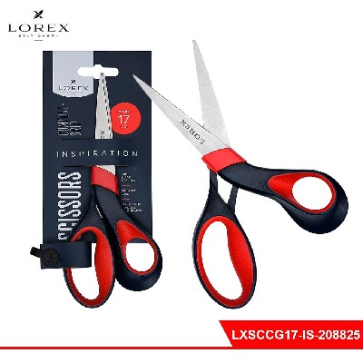 Ножницы LOREX COMFORT-GRIP INSPIRATION 170 мм черно-красн. эргоном. ручки пластиковые с резин. встав