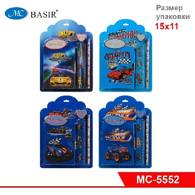 Набор на блистере "МАШИНЫ", блокнот+линейка+карандаш ч/г+ластик