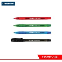 Ручка PENSAN CLUB medium, шариковая, СИНЯЯ, матовый корпус, 0,7 мм (12 шт.)