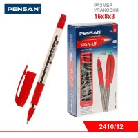 Ручка PENSAN SING-UP, шариковая, ЧЁРНАЯ/КРАСНАЯ, 1 мм