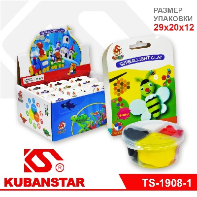 Пластилин "Суперлегкий" животные, на блистере с европодвесом