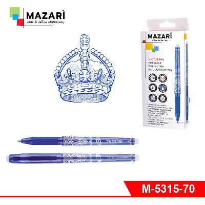 Ручка гелевая JUMBO со стираемыми чернилами VICTORIAN, СИНЯЯ, пулевидный пиш.узел 0,5мм, корпус плас