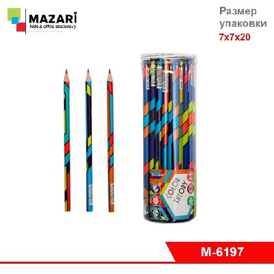 Карандаш чернографитный пластиковый , HB, корпус круглый, ассорти 4 дизайна, пластиковая туба