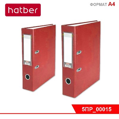 Папка -Регистратор с арочным механизмом А4ф корешок 50мм Hatber Бумвинил Красная