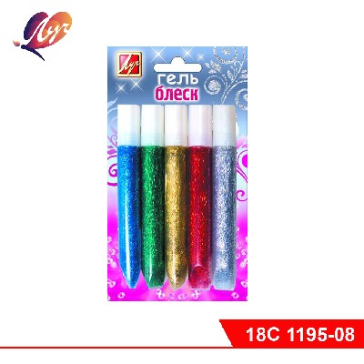 Гель с блёстками "Блеск" 5 цветов по 10 мл