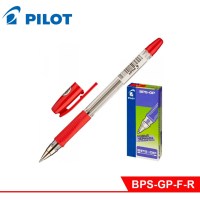 Ручка шариковая масляная с грипом PILOT BPS-GP, КРАСНАЯ, корпус прозрач., 0,7мм, линия 0,32мм,
