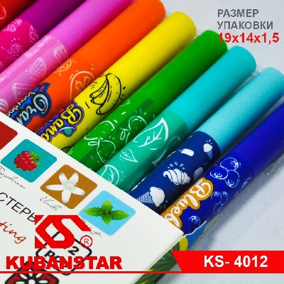 Фломастеры ароматизированные, 12 цветов, 19х14х1,5 см