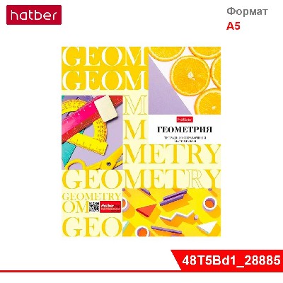 Тетрадь предметная 48л А5ф С интерак.справ.инф. клетка Обл. мел.картон -НЕОклассика-ГЕОМЕТРИЯ