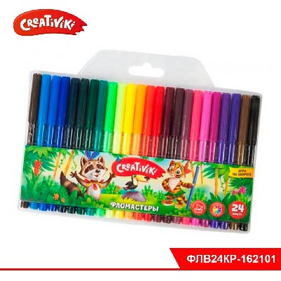 Фломастеры Creativiki  24 цв. блист. упаковка, круглый корпус