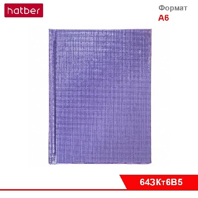 Записная книжка 64л А6ф клетка/линия тв.переплет тиснение Обл. Бумвинил METALLIC Фиолетовая