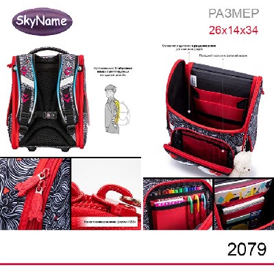 Ранец SkyName 2079 + брелок мишка