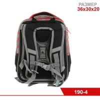 Рюкзак каркасный Across 36х30х20 см+ мешок для обуви, чёрный/красный
