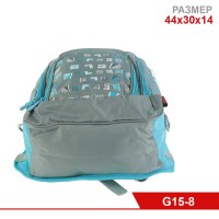 Рюкзак школьный, эргономичная спинка, для девочки, Across, серый/голубой, 44х30х14 см